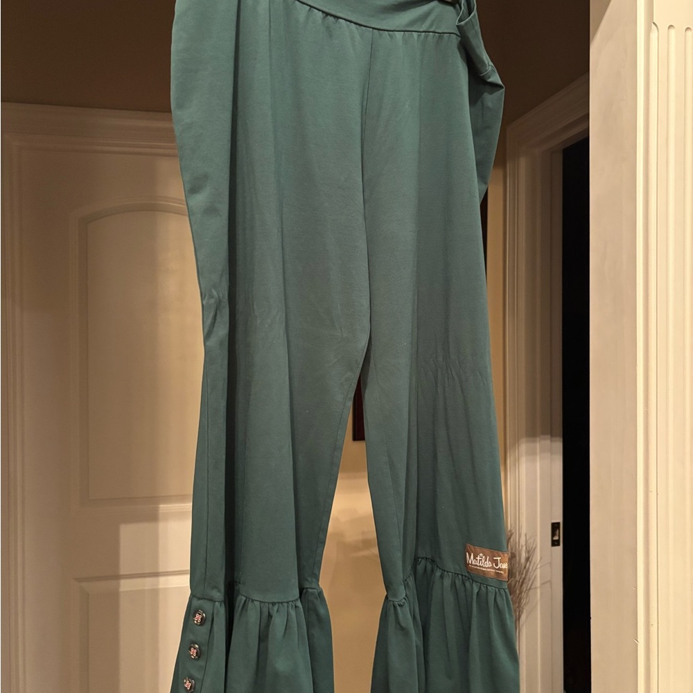 Matilda Jane Teal Ruffle Hem Pants - Picture 4 of 8